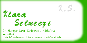 klara selmeczi business card